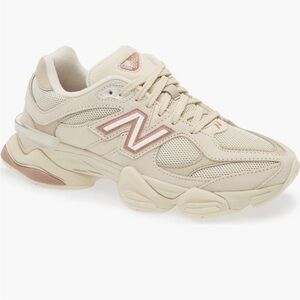 New Balance Beige and Pink Athletic Sneakers